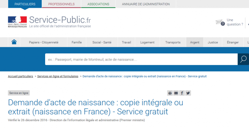 Formulaire Transcription Acte De Naissance Français Né à L étranger